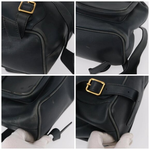 GUCCI Bamboo Backpack Leather Black Gold 003 58 0016 Auth 153971 - Picture 14 of 16